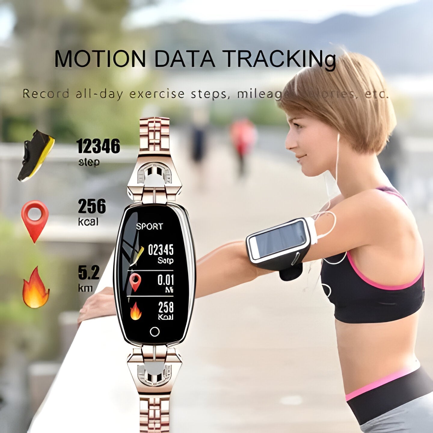 Women's Smart Fitness Bracelet with Heart Rate Monitor