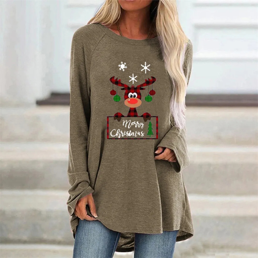 Women's Warm Knit Festive Longline Sweater