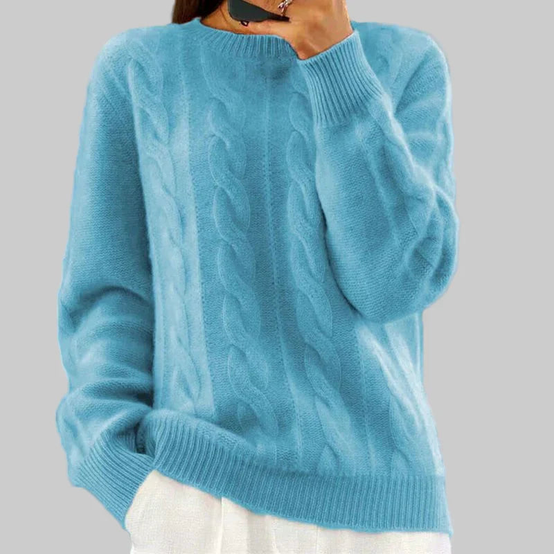 Women's Warm Knitted Sweater – Cosy Layering Piece