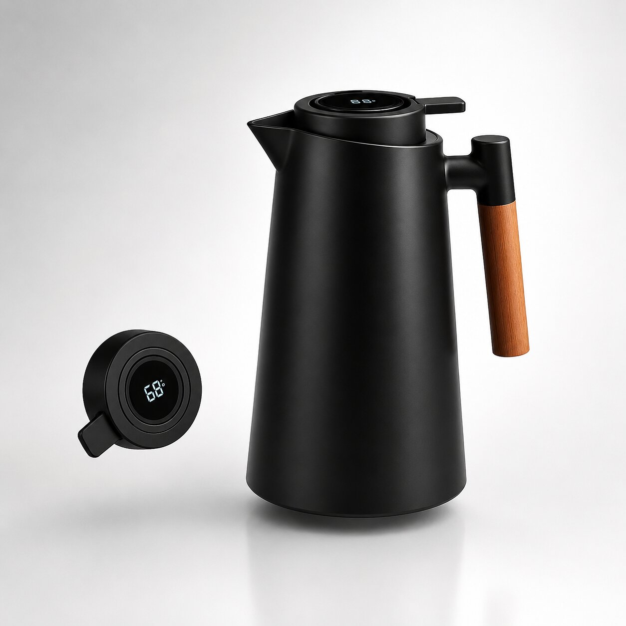 1 Liter Thermal Coffee Carafe with Temperature Display | Keeps Coffee & Tea Warm for Hours