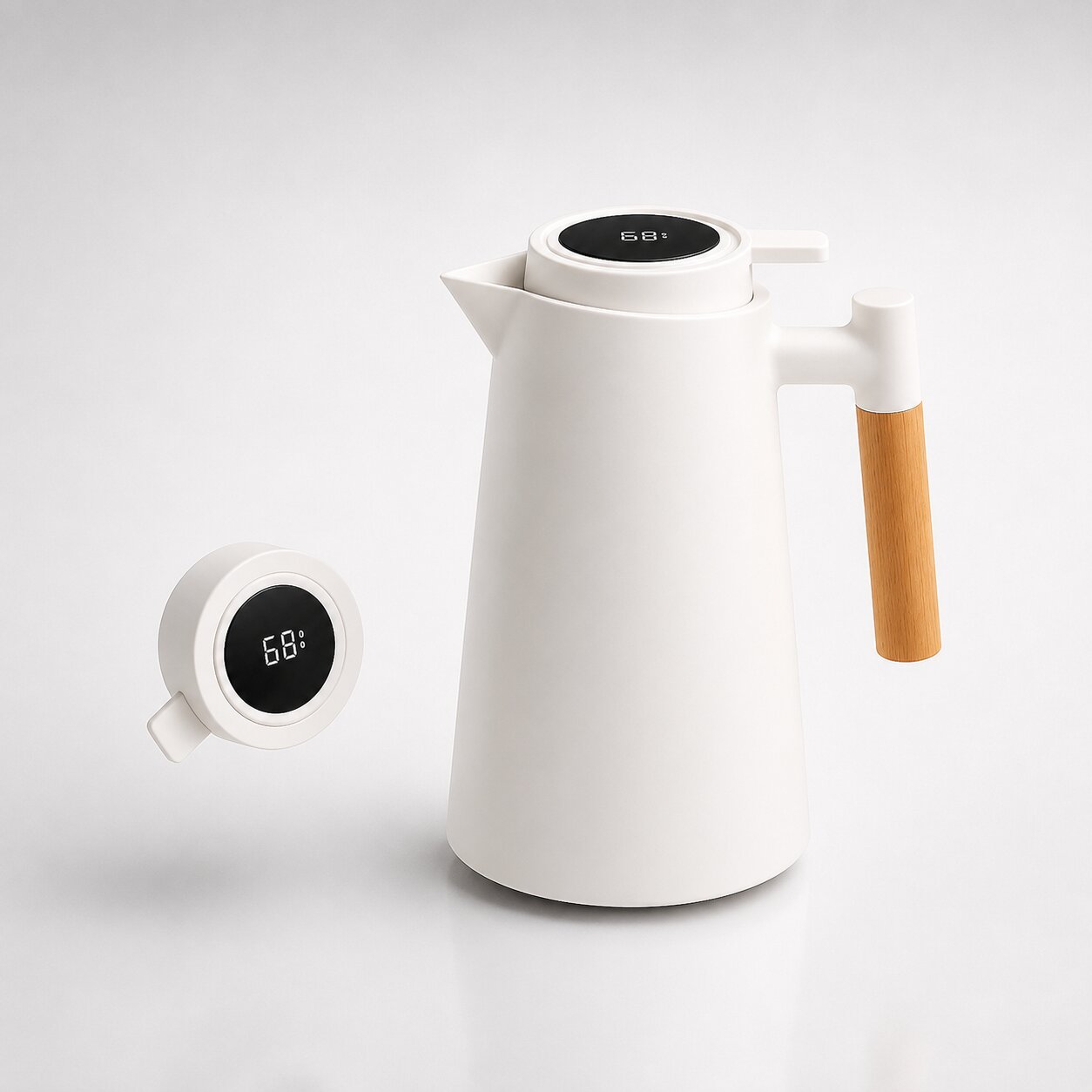 1 Liter Thermal Coffee Carafe with Temperature Display | Keeps Coffee & Tea Warm for Hours