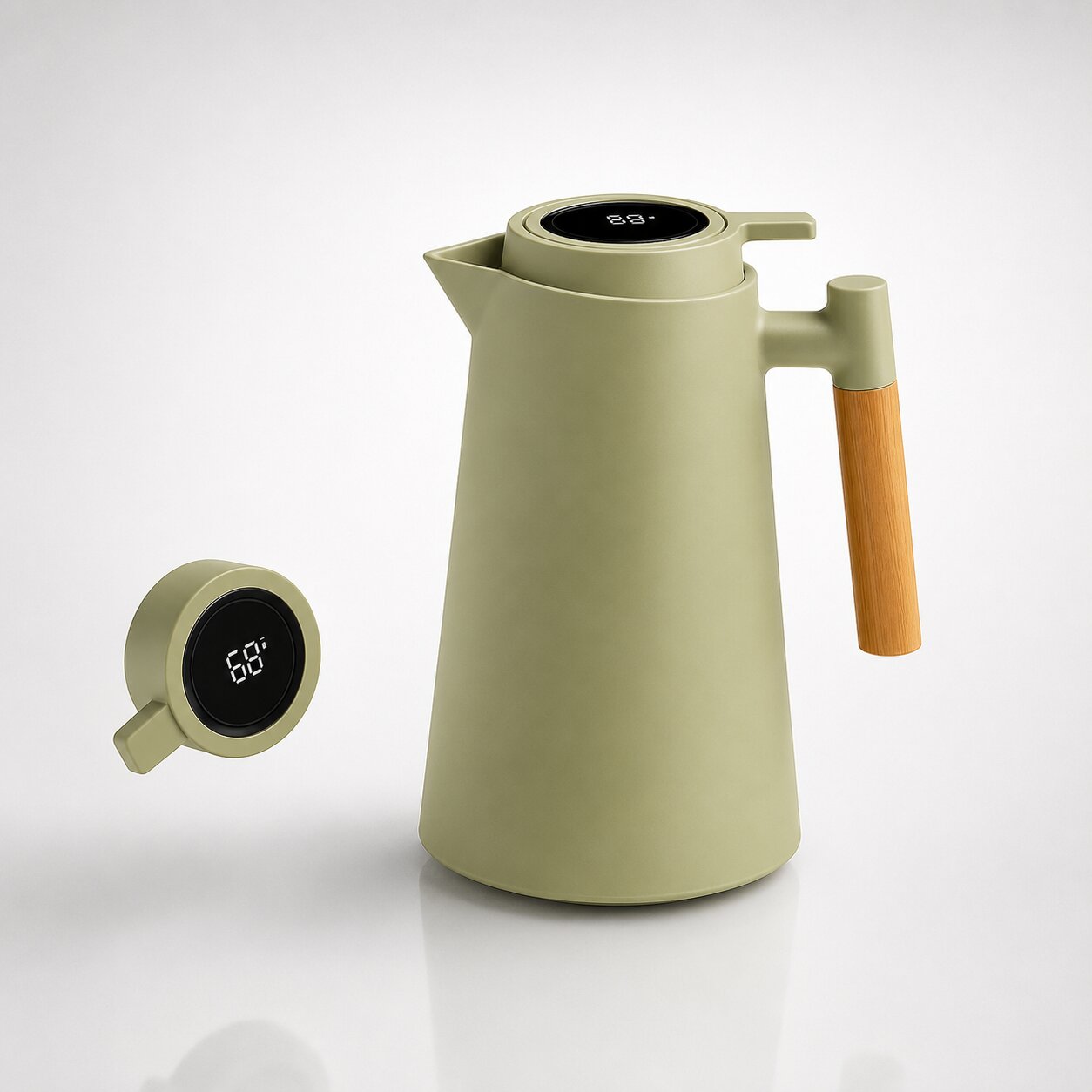1 Liter Thermal Coffee Carafe with Temperature Display | Keeps Coffee & Tea Warm for Hours