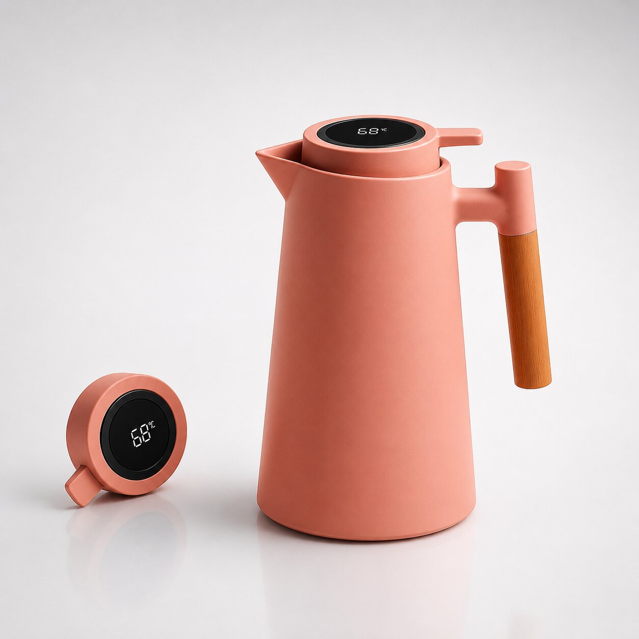 1 Liter Thermal Coffee Carafe with Temperature Display | Keeps Coffee & Tea Warm for Hours