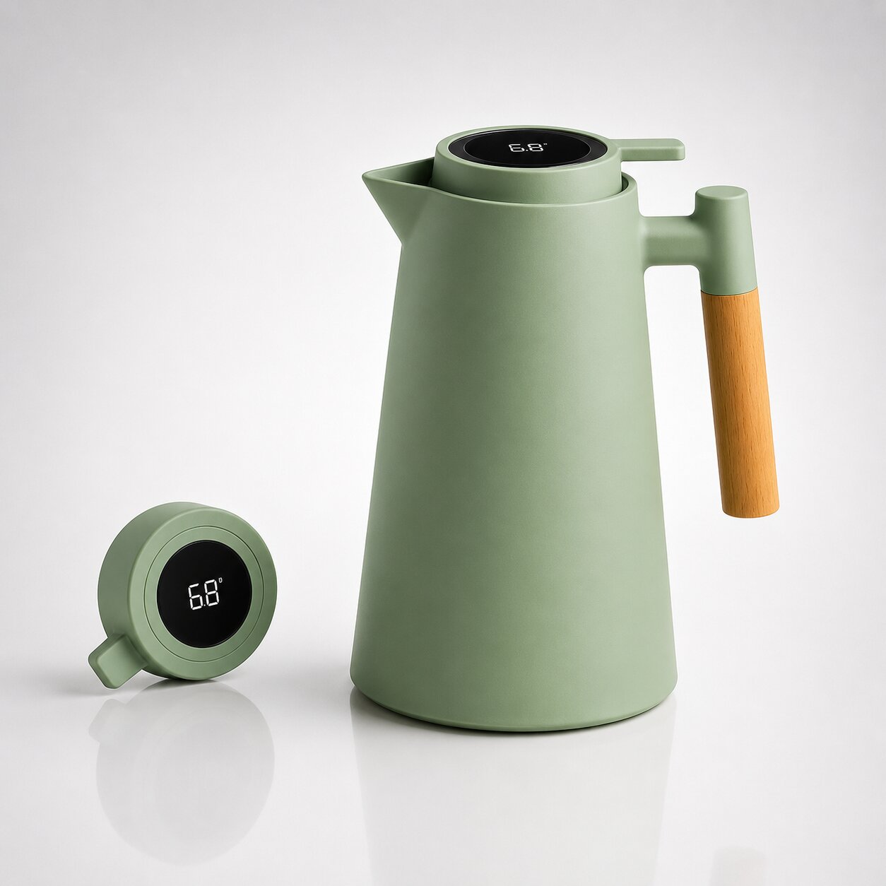 1 Liter Thermal Coffee Carafe with Temperature Display | Keeps Coffee & Tea Warm for Hours