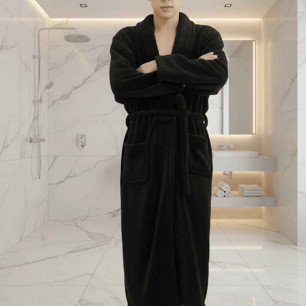 100% Cotton Absorbent Bathrobe — Quick-Dry Plush Texture