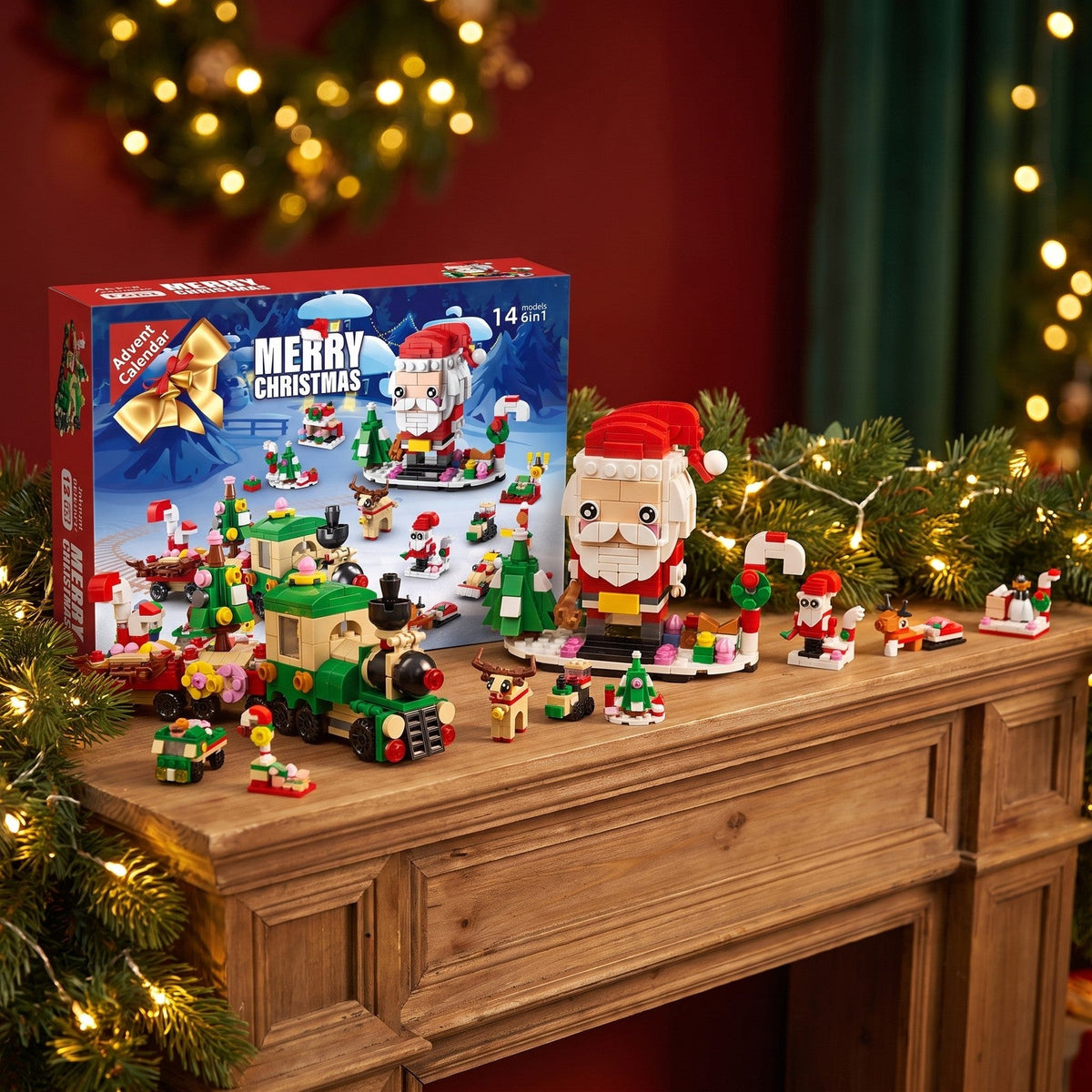 12-Day Christmas Brick Advent Calendar, 14 Builds, 6-in-1, Choice of 8 Styles