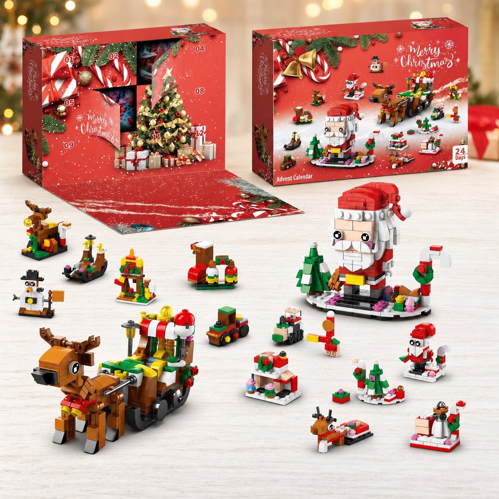 12-Day Christmas Brick Advent Calendar, 14 Builds, 6-in-1, Choice of 8 Styles