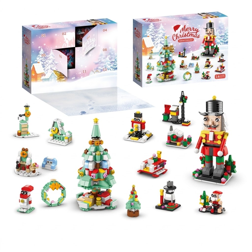 12-Day Christmas Brick Advent Calendar, 14 Builds, 6-in-1, Choice of 8 Styles