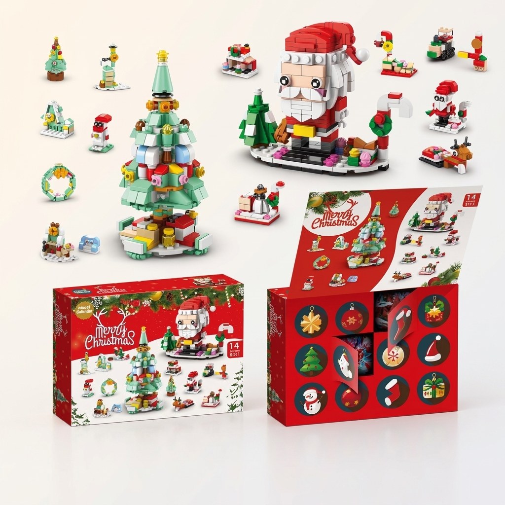 12-Day Christmas Brick Advent Calendar, 14 Builds, 6-in-1, Choice of 8 Styles