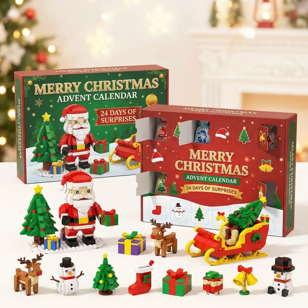 12-Day Christmas Brick Advent Calendar, 14 Builds, 6-in-1, Choice of 8 Styles