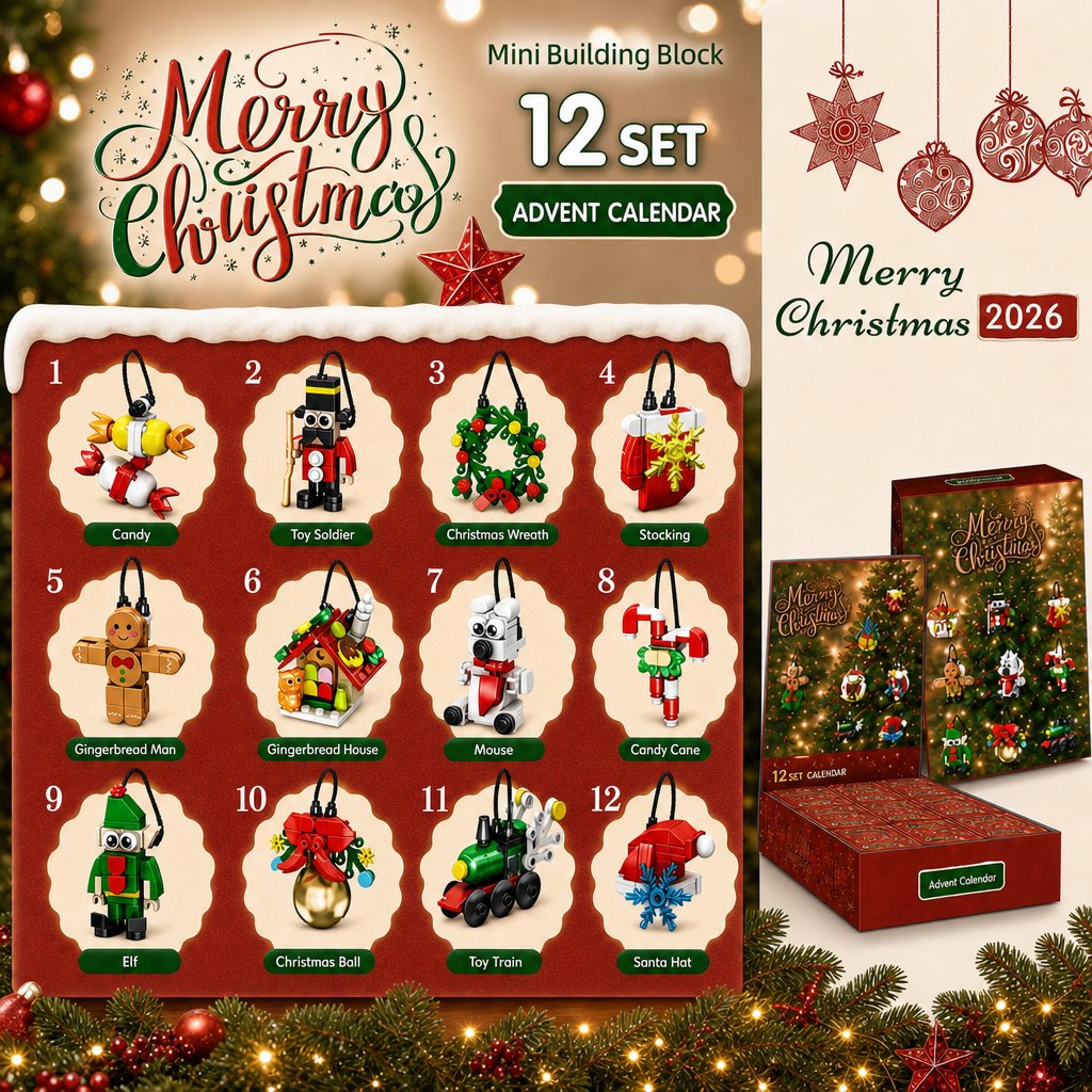 12 Days of Christmas Mini Brick Ornament Advent Calendar