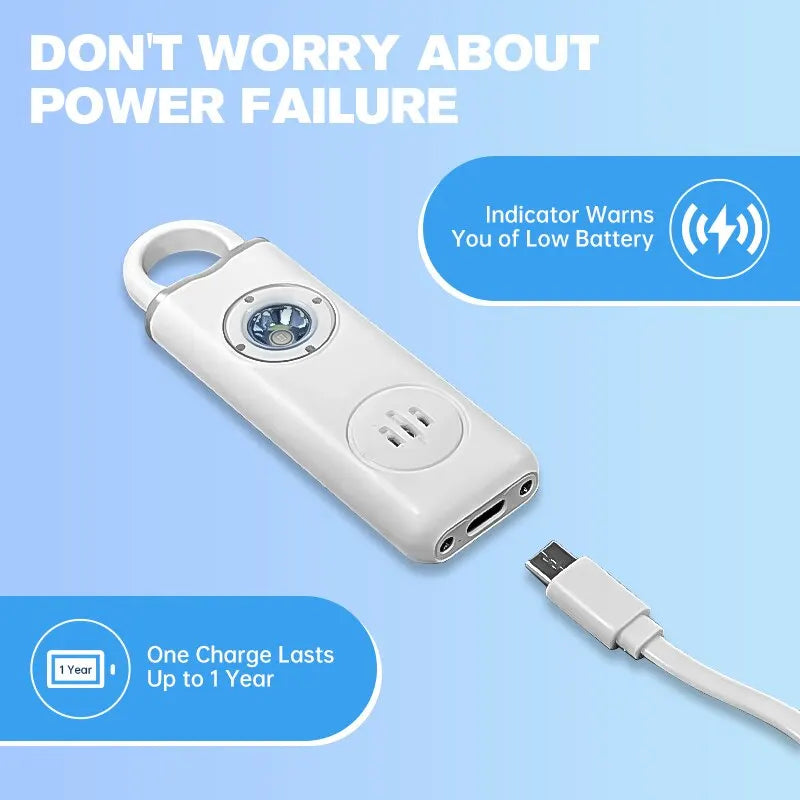 130dB Rechargeable Personal Safety Alarm Keychain