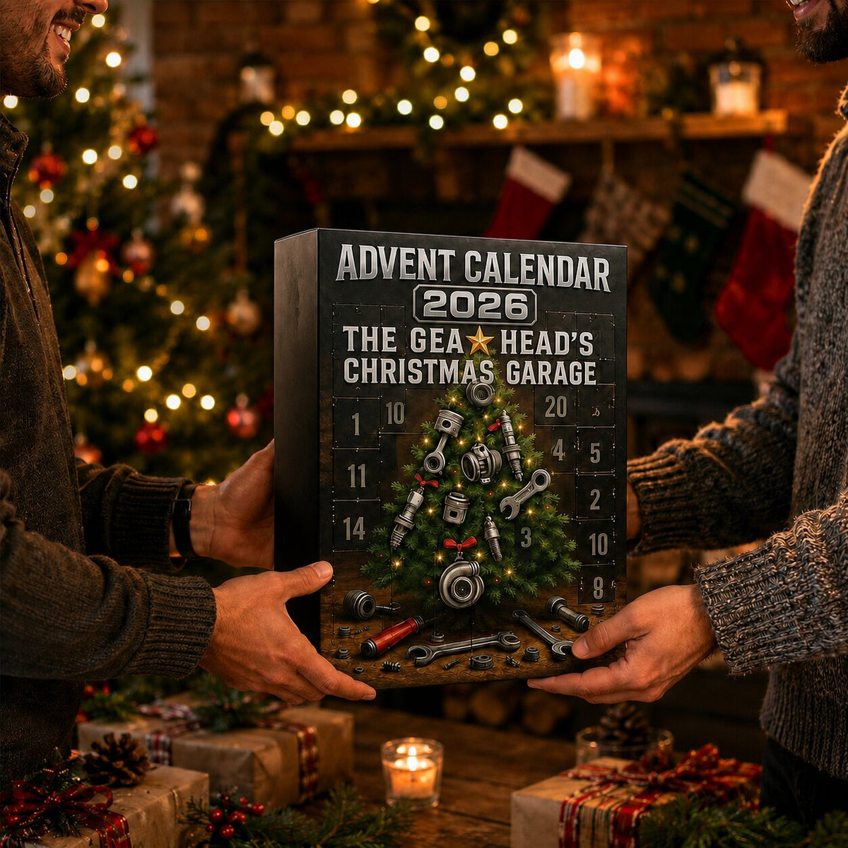 2026 Car Parts Advent Calendar - 24-Day Garage-Themed Countdown with Tools and Workshop Designs