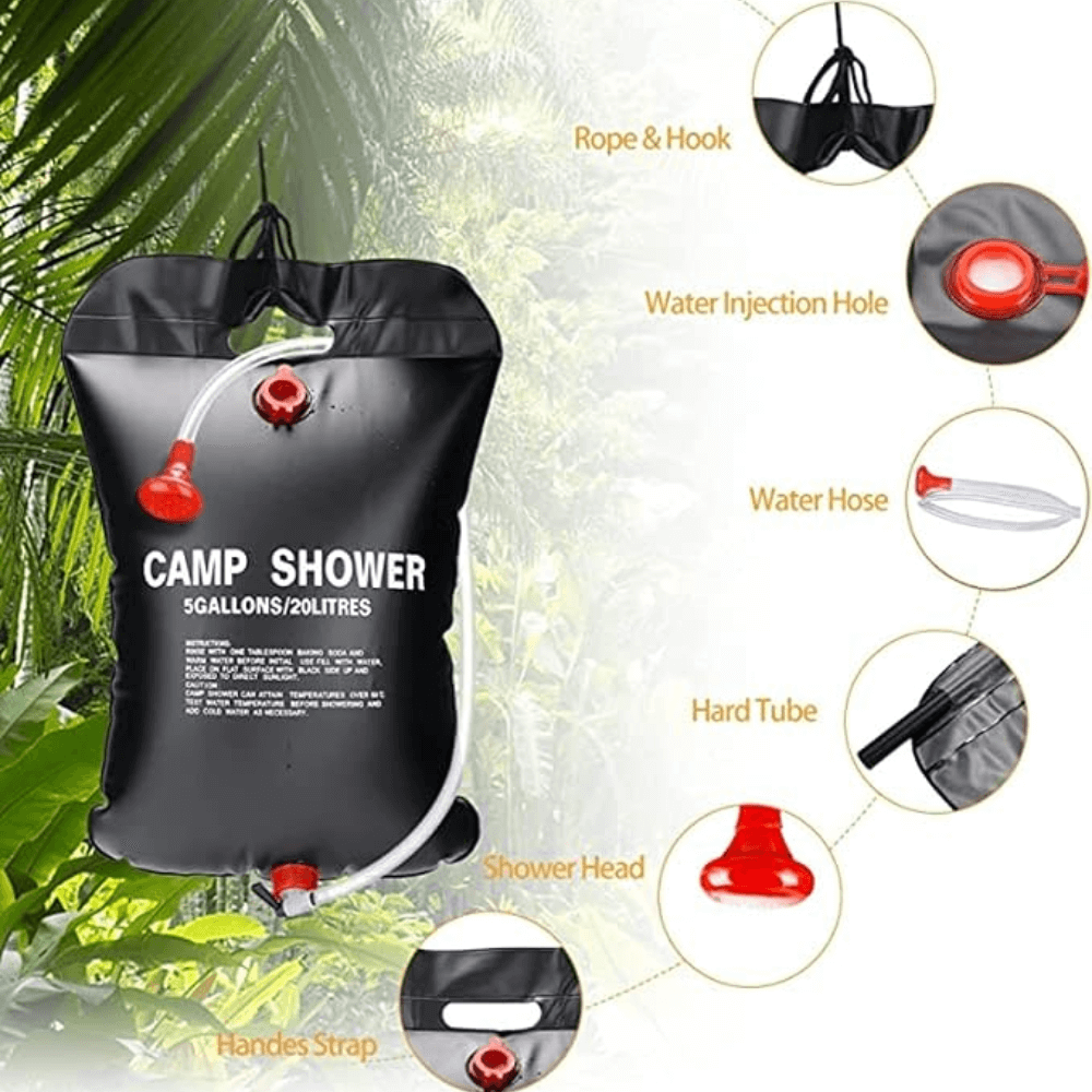 20L Portable Solar Camp Shower for Outdoor Use