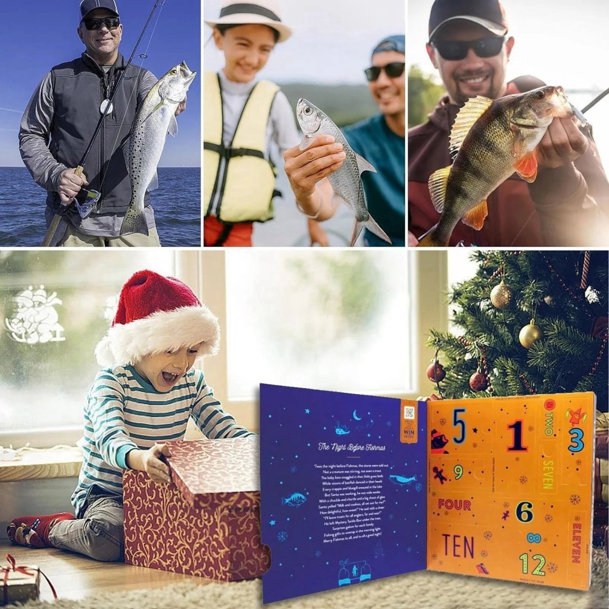 24-Day Fishing Advent Calendar with Premium Baits and Tools