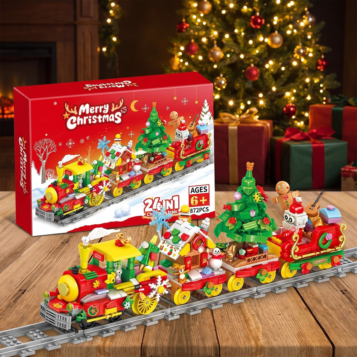 24-in-1 Holiday Train Brick Advent Calendar, 872 Pieces