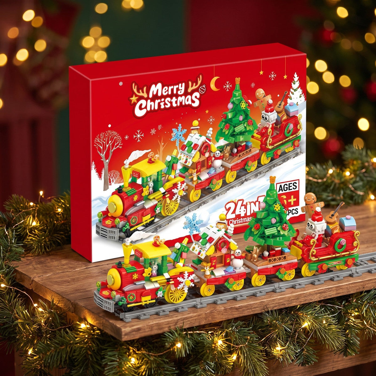 24-in-1 Holiday Train Brick Advent Calendar, 872 Pieces