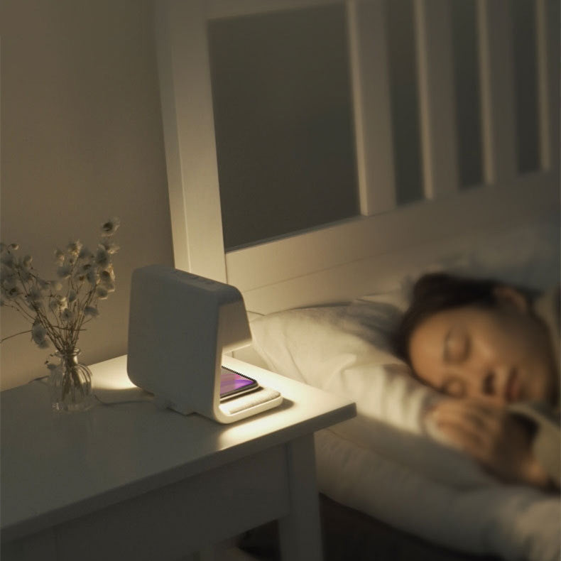 3-in-1 Bedside Lamp with Wireless Charger – LCD Alarm Clock & Touch Dimmable LED Table Lamp