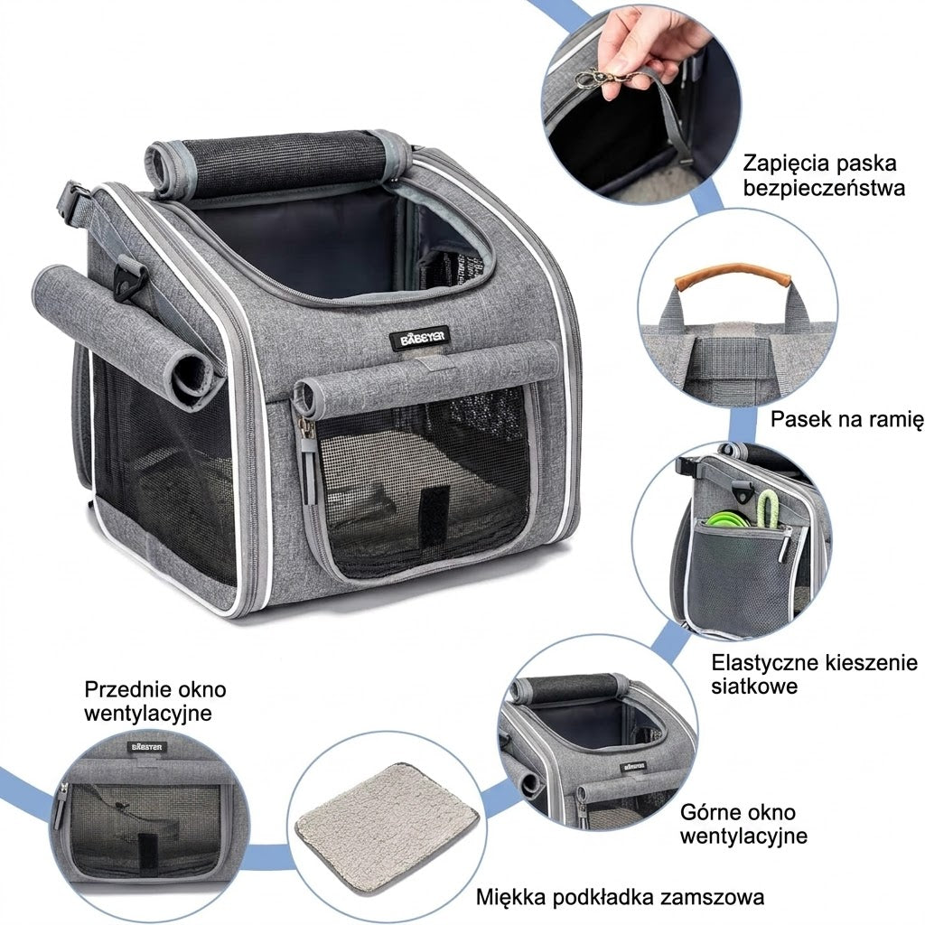 3-in-1 Transport Bag for Dogs on Bicycle – Safety and Comfort