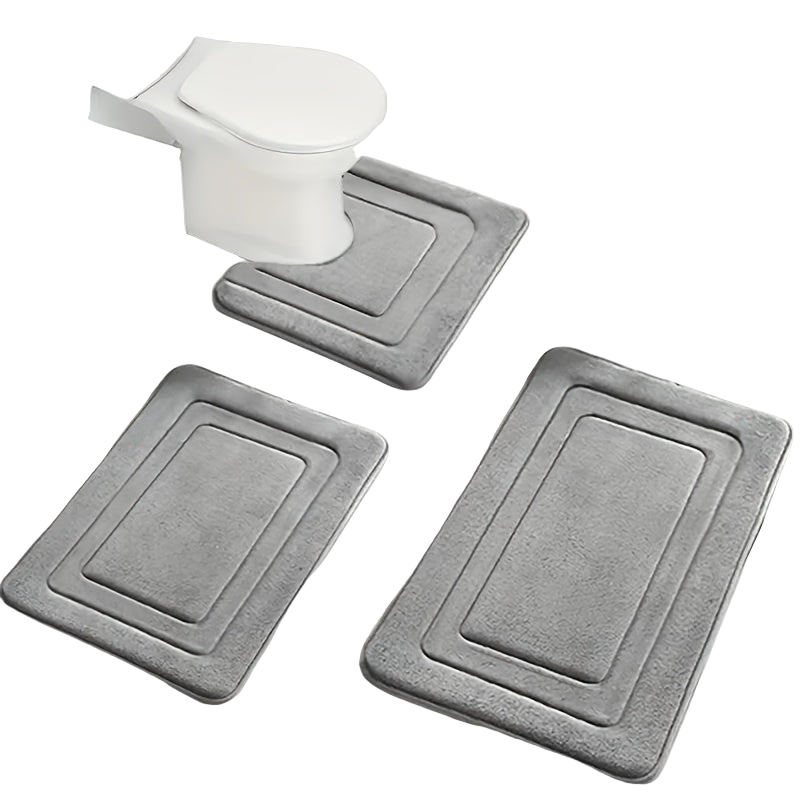 3-Piece Bathroom Mat Set with Non-Slip and Absorbent Design