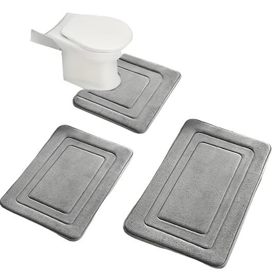 3-Piece Bathroom Mat Set with Non-Slip and Absorbent Design