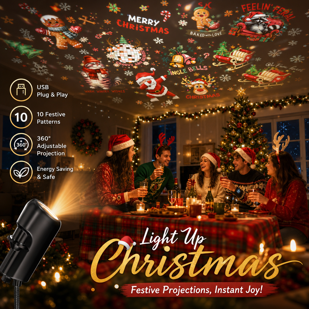 360° Rotating Night Light Projector Lamp