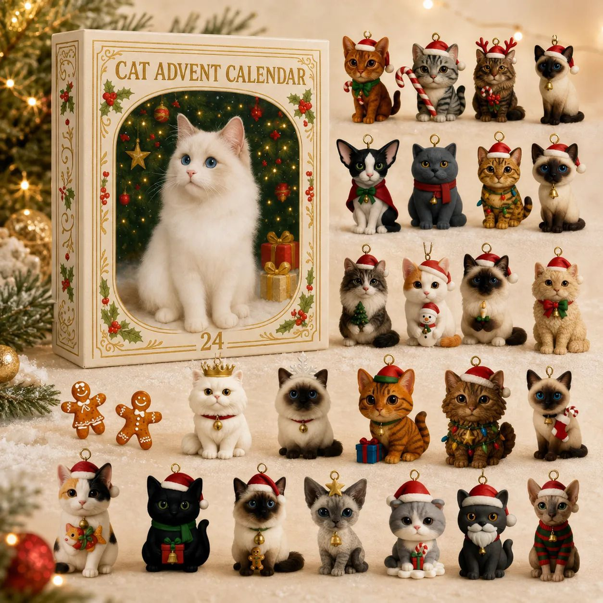 3D Cat Advent Calendar - Christmas Holiday Countdown