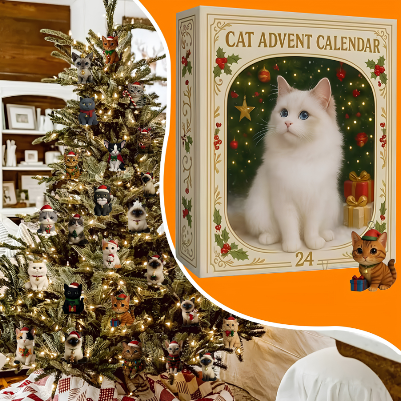 3D Cat Advent Calendar - Christmas Holiday Countdown