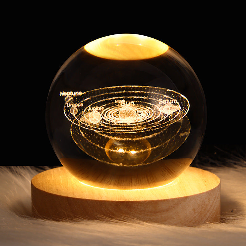 3D Galaxy Crystal Ball LED Night Light