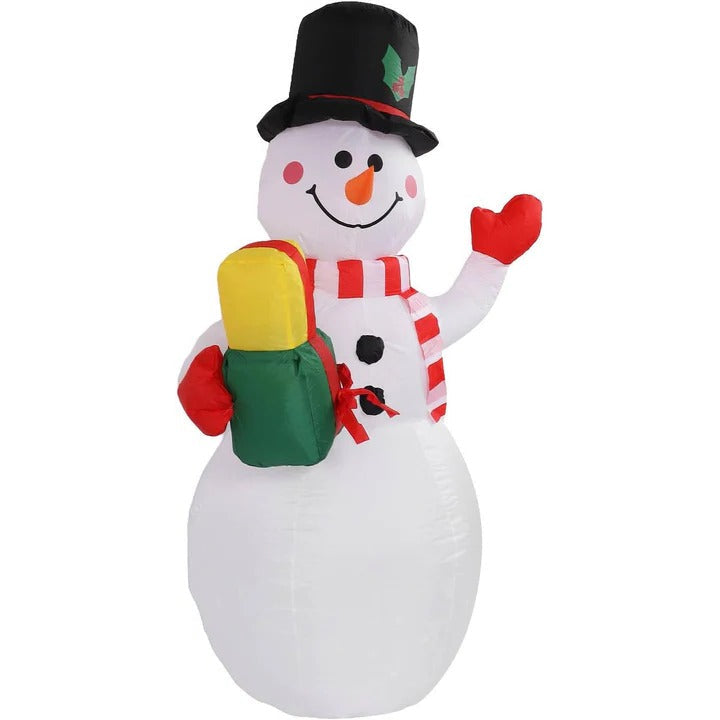 5ft Inflatable Snowman Outdoor Decoration with Rotating LED Lights, Weatherproof Christmas Blow Up Yard Decor