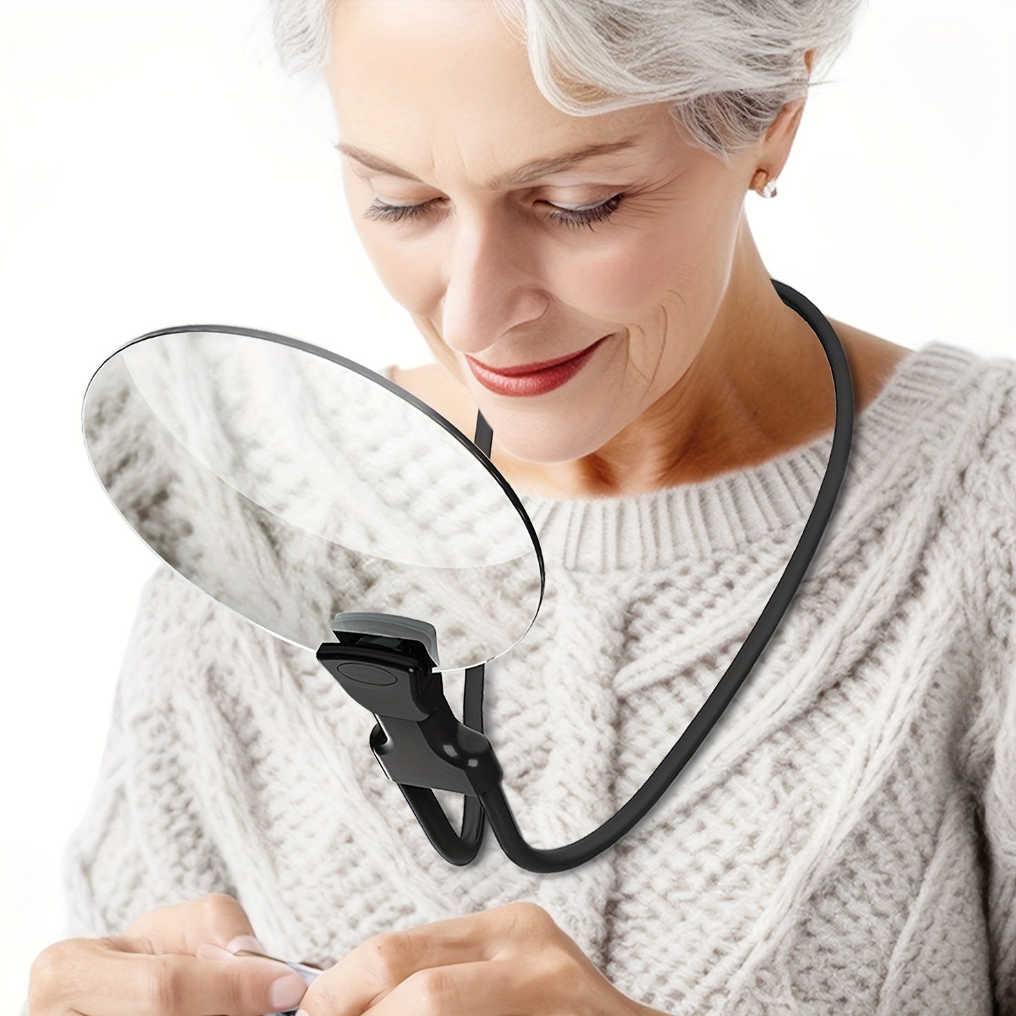 5X Magnifying Glass Pro – Hands-Free Adjustable Neck Magnifier for Reading, Crafts & Seniors