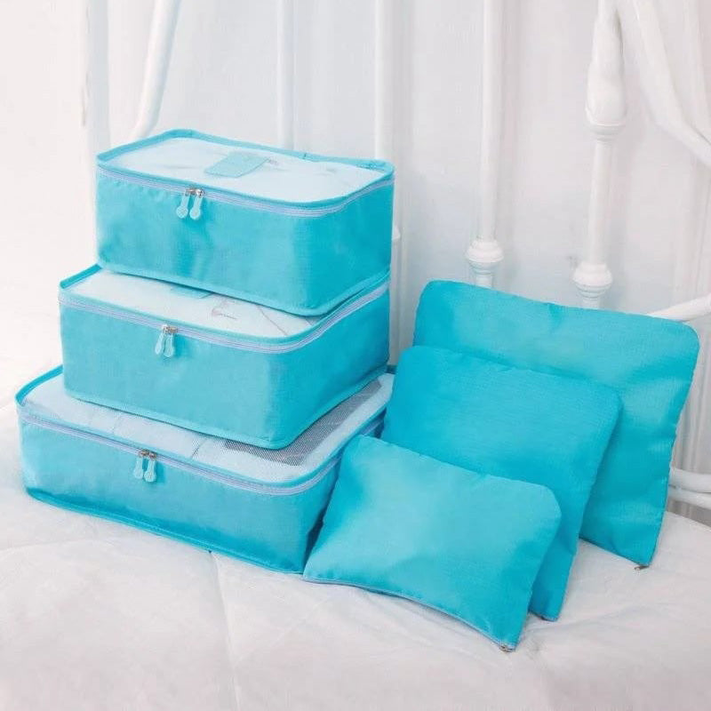 6 pcs Portable Luggage Packing Cubes - Organize Your Travel Efficiency
