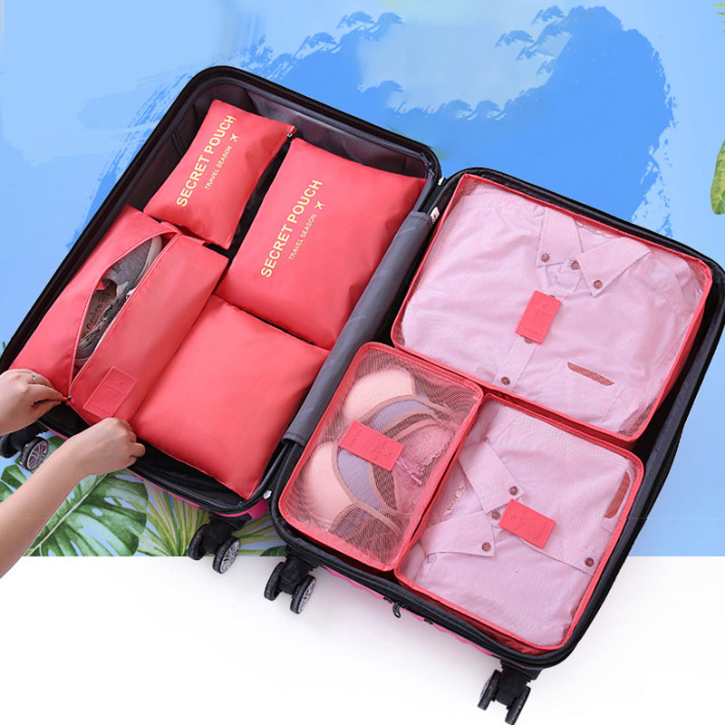 6 pcs Portable Luggage Packing Cubes - Organize Your Travel Efficiency