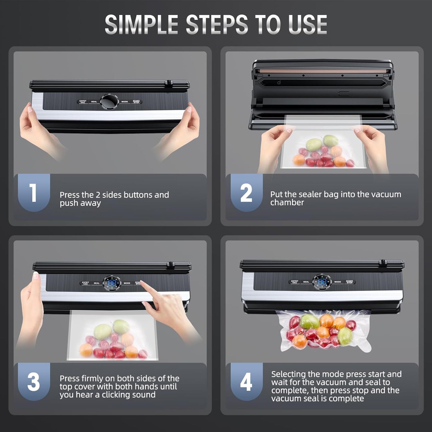 8-in-1 Vacuum Sealer with Built-in Cutter