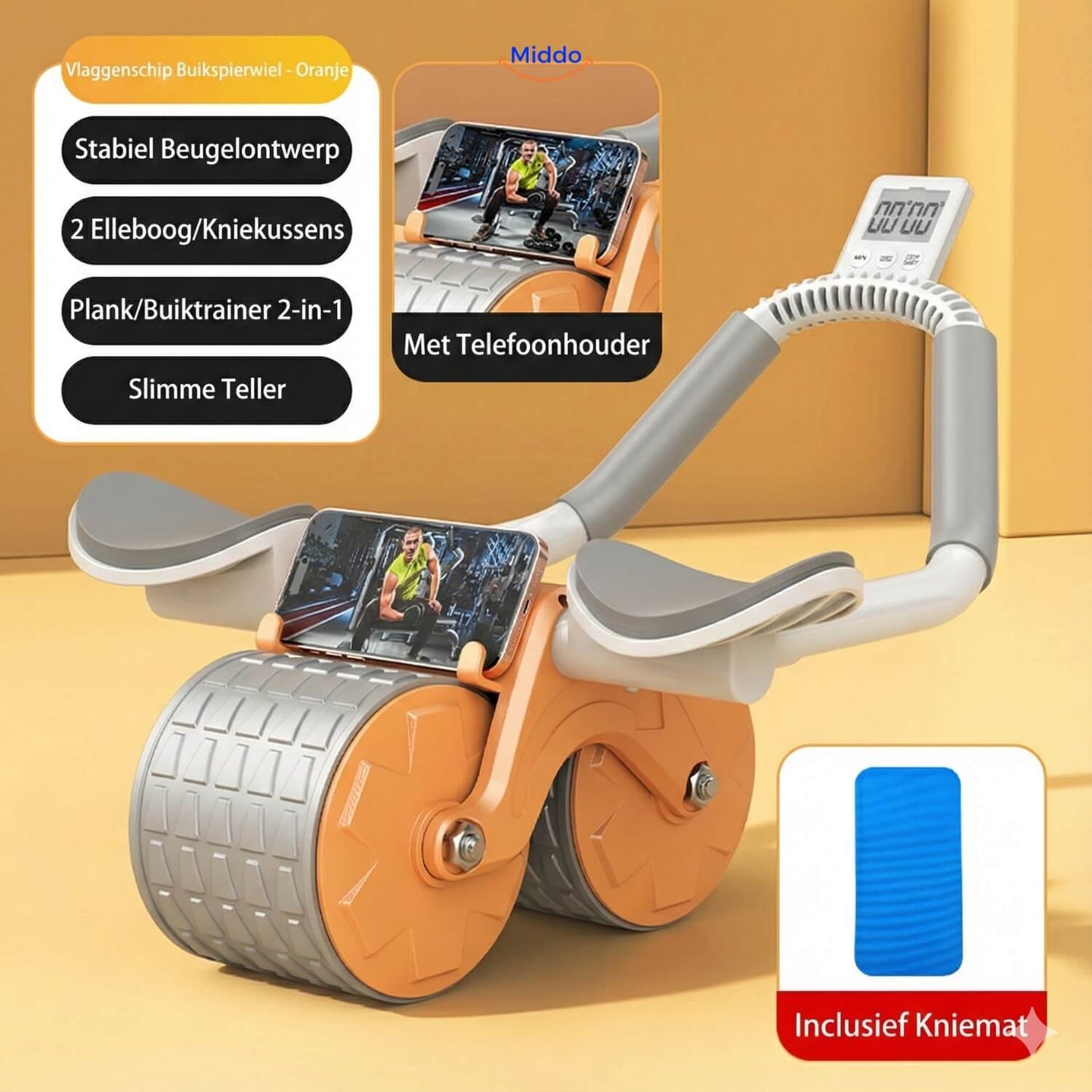 AbWheel Pro™ | Abdominal Trainer for a Tight Six-Pack from Home!