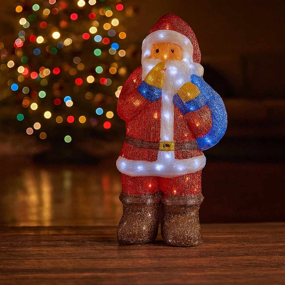 Acrylic Santa Claus with LED Lights - Height 83 cm