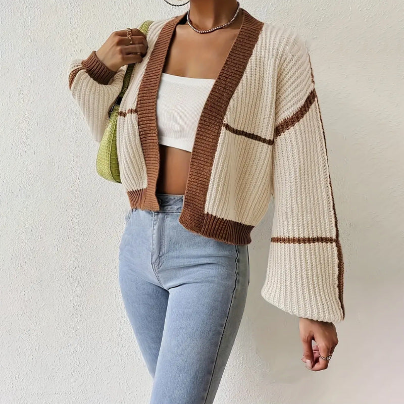 Image of Adeline | Women's Cropped Open-Front Cardigan