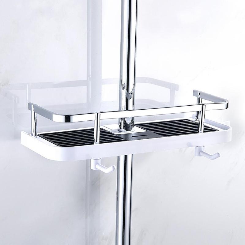 Adjustable, Corrosion-Resistant Bathroom Shelf for Shower Rod