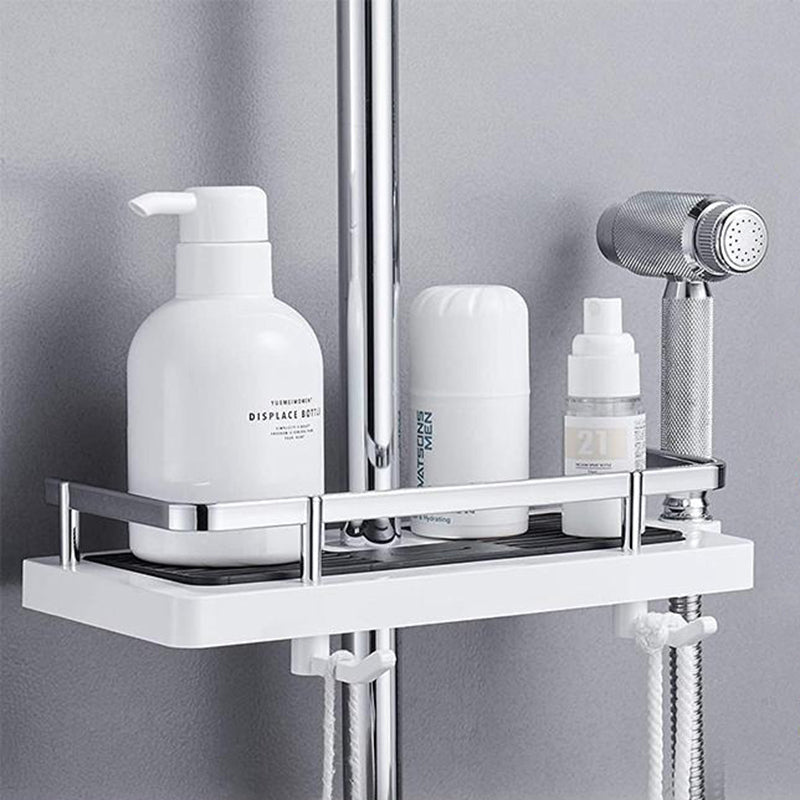 Adjustable, Corrosion-Resistant Bathroom Shelf for Shower Rod