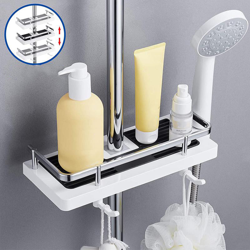 Adjustable, Corrosion-Resistant Bathroom Shelf for Shower Rod
