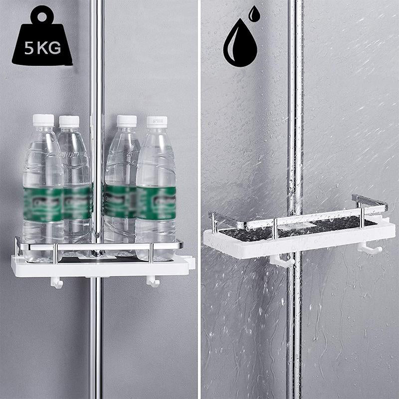 Adjustable, Corrosion-Resistant Bathroom Shelf for Shower Rod