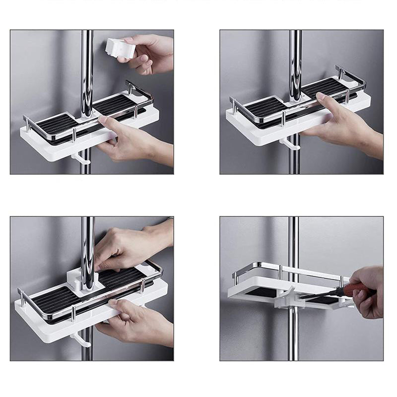 Adjustable, Corrosion-Resistant Bathroom Shelf for Shower Rod