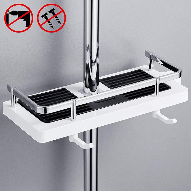 Adjustable, Corrosion-Resistant Bathroom Shelf for Shower Rod