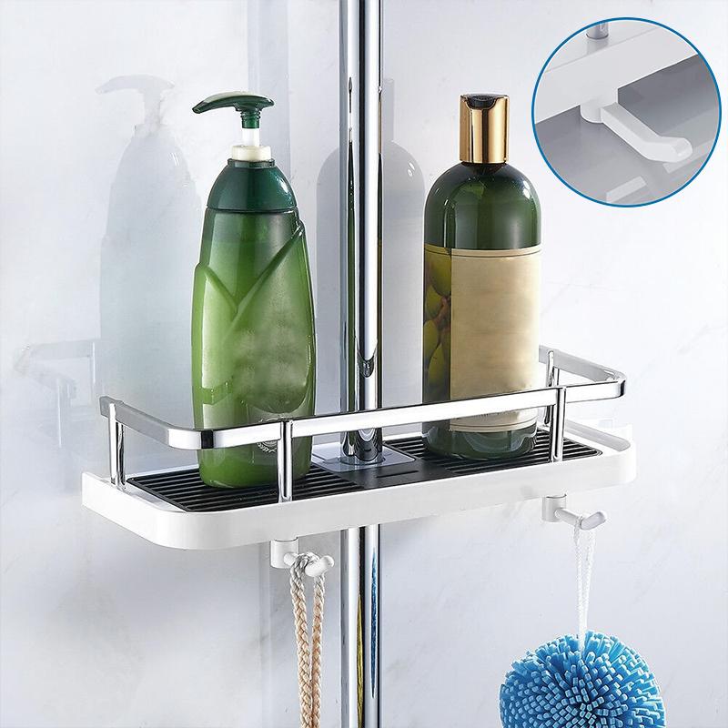 Adjustable, Corrosion-Resistant Bathroom Shelf for Shower Rod