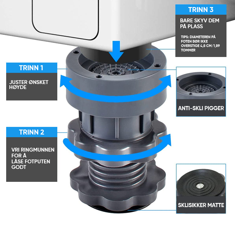 Adjustable Height Washing Machine Support - Noise-Reducing & Durable