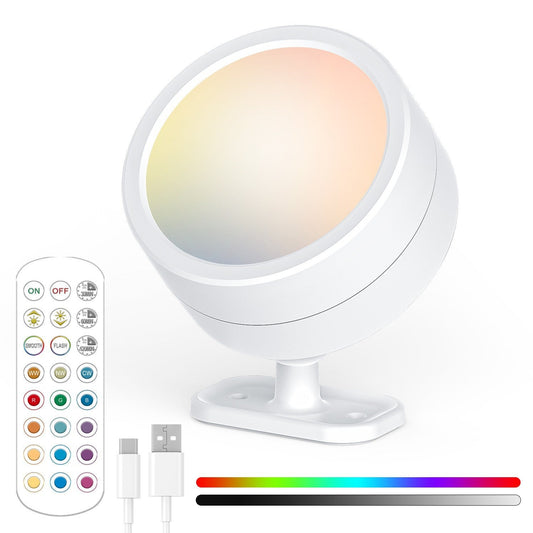 Adjustable RGB LED Accent Spotlight with Remote and USB-C Mount