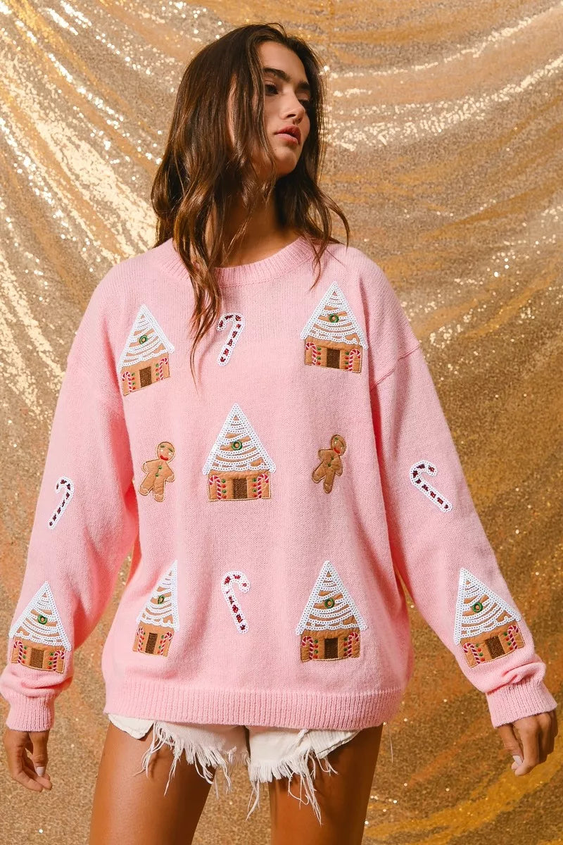 Image of Adrienne | Women's Crew Neck Novelty Sweater