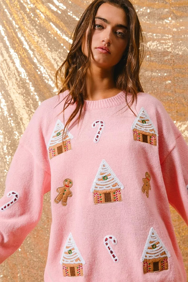Image of Adrienne | Women's Crew Neck Novelty Sweater