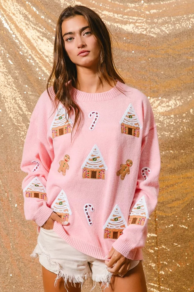 Image of Adrienne | Women's Crew Neck Novelty Sweater