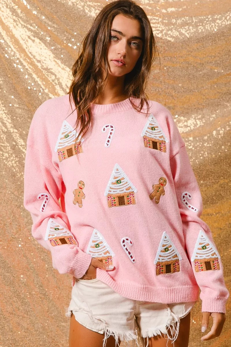 Image of Adrienne | Women's Crew Neck Novelty Sweater